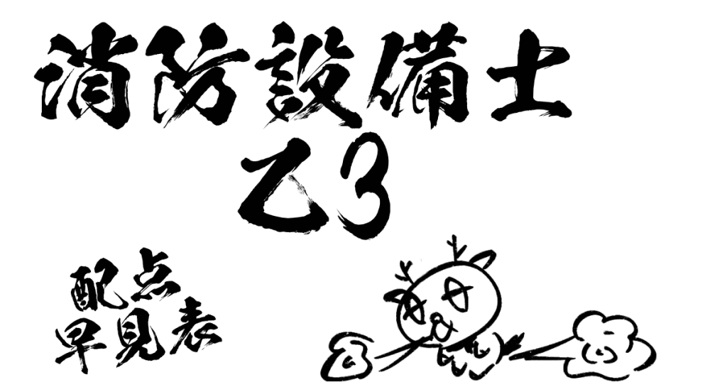消防設備士乙3配点早見表