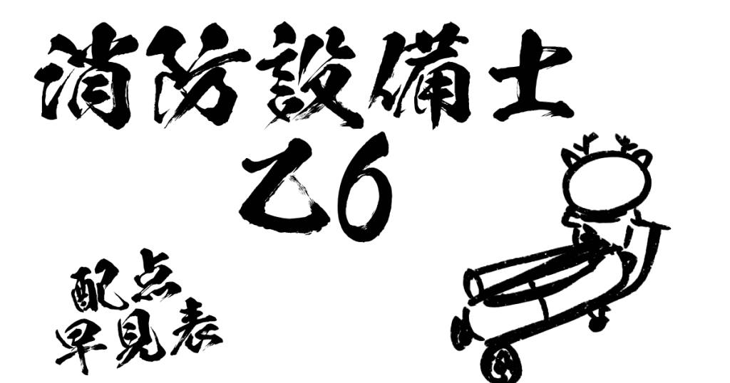 消防設備士乙6配点早見表