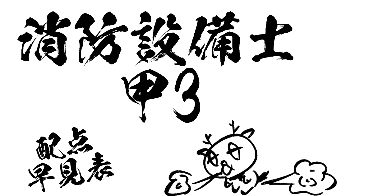 消防設備士甲3配点早見表